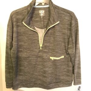 MUK LUKS Heathered Gray Quarter-Zip Pullover